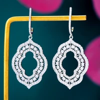 soramoore new fashion luxury cubic zirconia earrings trendy charms dubai big round statement earring for women wedding jewelry