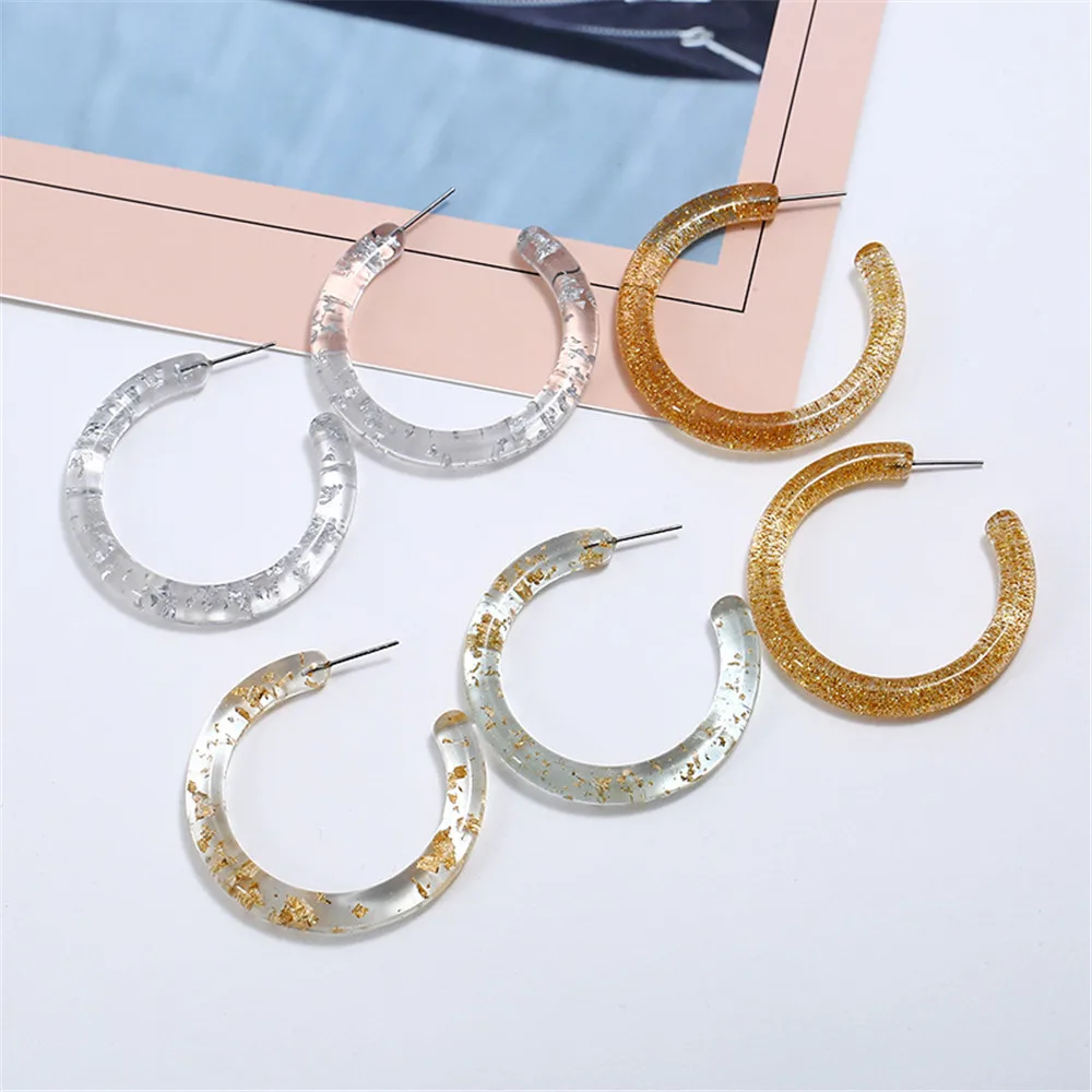 SexeMara новые ретро минималистичные стильные прозрачные акриловые серьги кольца из