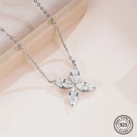 zircon rhinestone chain necklace women jewelry cubic zirconia simple statement silver necklace 925 for girls findings gift