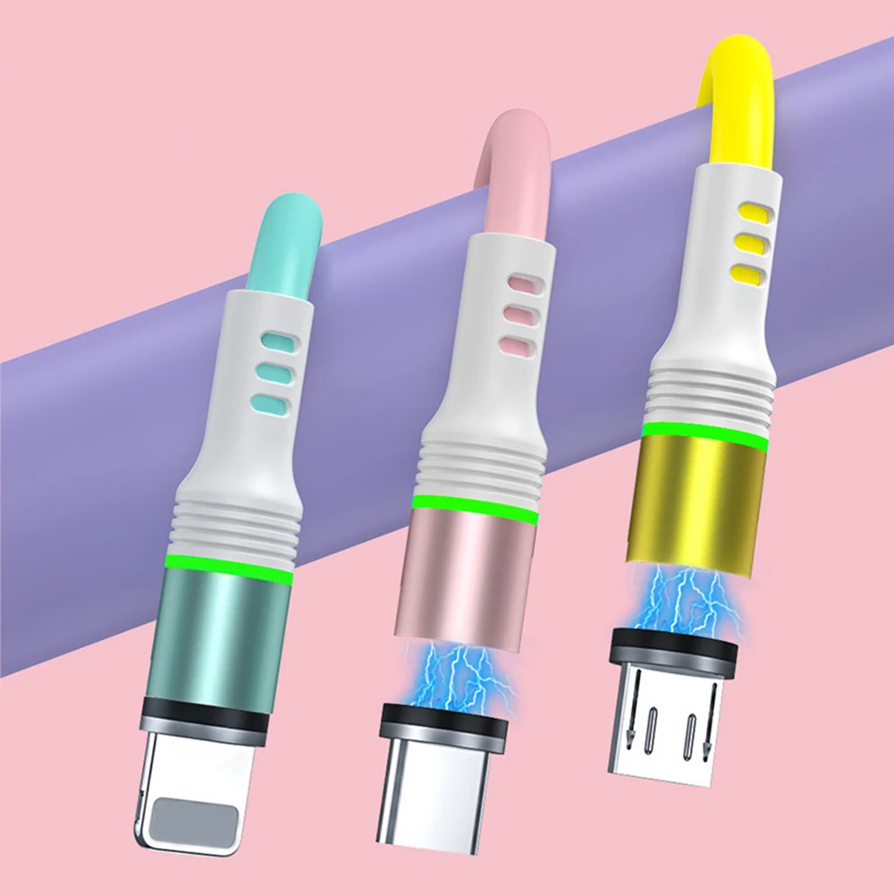 Магнитный зарядный кабель ANKNDO жидкий силиконовый 5 В/2 а Micro USB TYPE C для мобильного