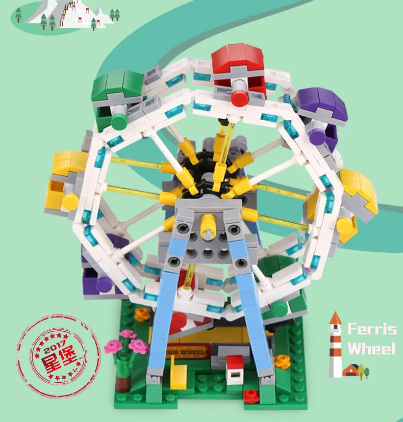 

XingBao 01106 660Pcs Creator Series The Ferris Wheel Set Building Blocks Bricks Funny Educational Toys Model Boy Birthday Gift
