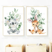 childrens room decoration painting cartoon koala kangaroo living room decoration canvas painting wall art painting poster home