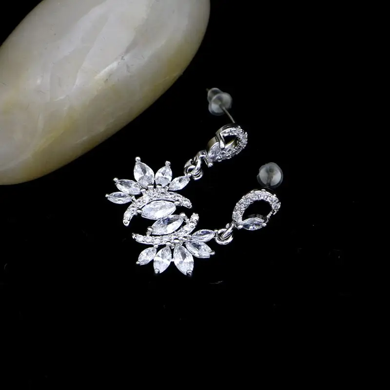 Модные свадебные ювелирные изделия из стерлингового серебра 925 пробы длинные