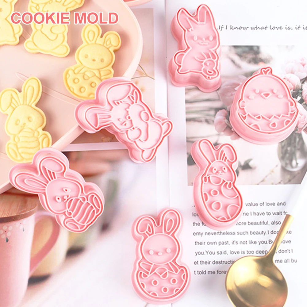 6 шт. DIY легко чистить Кухня набор резаков для печенья пасхальные Пресс штамп