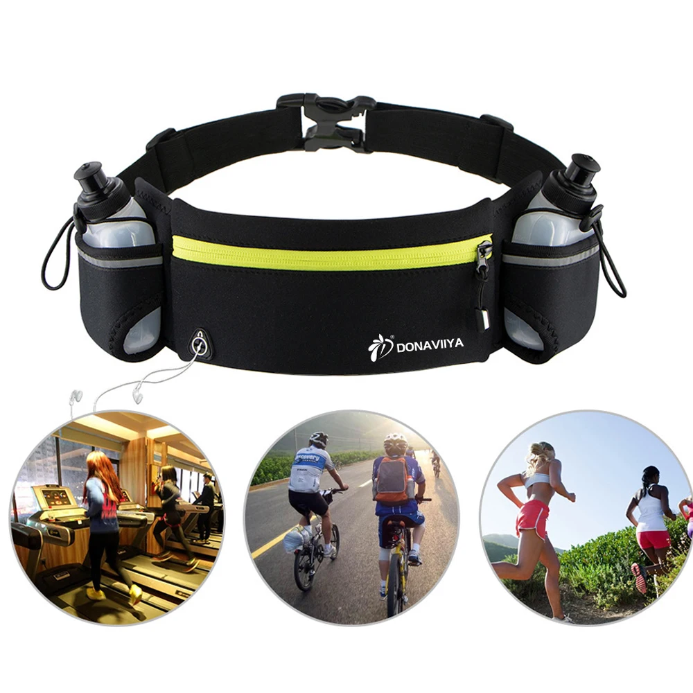 

Trail Running Waist Belt Marathon Dual Pocket Running Bag For Phone Unisex Fitness Sports Fanny Pack Waist Pack Water Bottle
