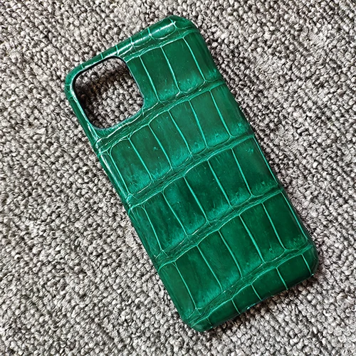 Bamboo green Чехол из натуральной крокодиловой кожи живота для iPhone 11 Pro Max настоящий чехол из натуральной кожи аллигатора Кайман для iPhone11 - Цвет: Bamboo green