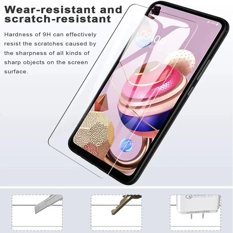 

3PCS LG K62 K61 K41S K42 K51 K51S K52 K31 K22 K71 K8X Q51 Q52 Q61 Stylo 6 Screen Protective Tempered Glass Protector Cover Film
