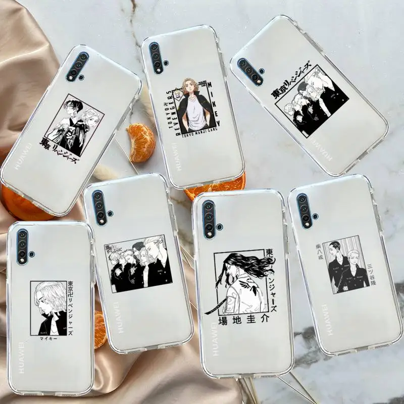 

Anime Tokyo Revengers Martial Arts Phone Case Transparent for Huawei honor P mate 40 20 30 10 50 i 9 x mate pro lite 8a