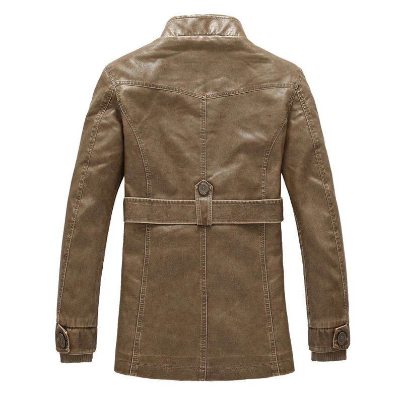 Новинка 2020 зимняя кожаная куртка для мужчин модное мужское пальто из