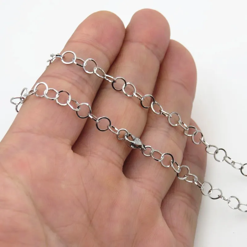 Женская цепочка Rolo из нержавеющей стали на заказ модные ювелирные изделия |