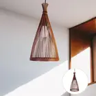 Деревенская плетеная бамбуковая люстра, потолочные светильники из натурального бамбука, Подвесная лампа с лампочкой для украшения дома, кафе, бара, гостиной