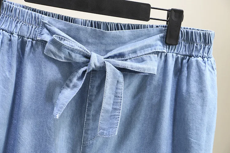 Summer Oversize Women High Waist Jeans Fashion Bottoms For Female Girls Slim Tencel Denim Harem Pants Trousers Z8688 | Женская одежда