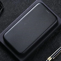 carbon fiber flip magnetic leather case for oukitel wp5 c21 c25 c22 c23 c21 pro c19 card holder for oukitel c18 c17 pro cover