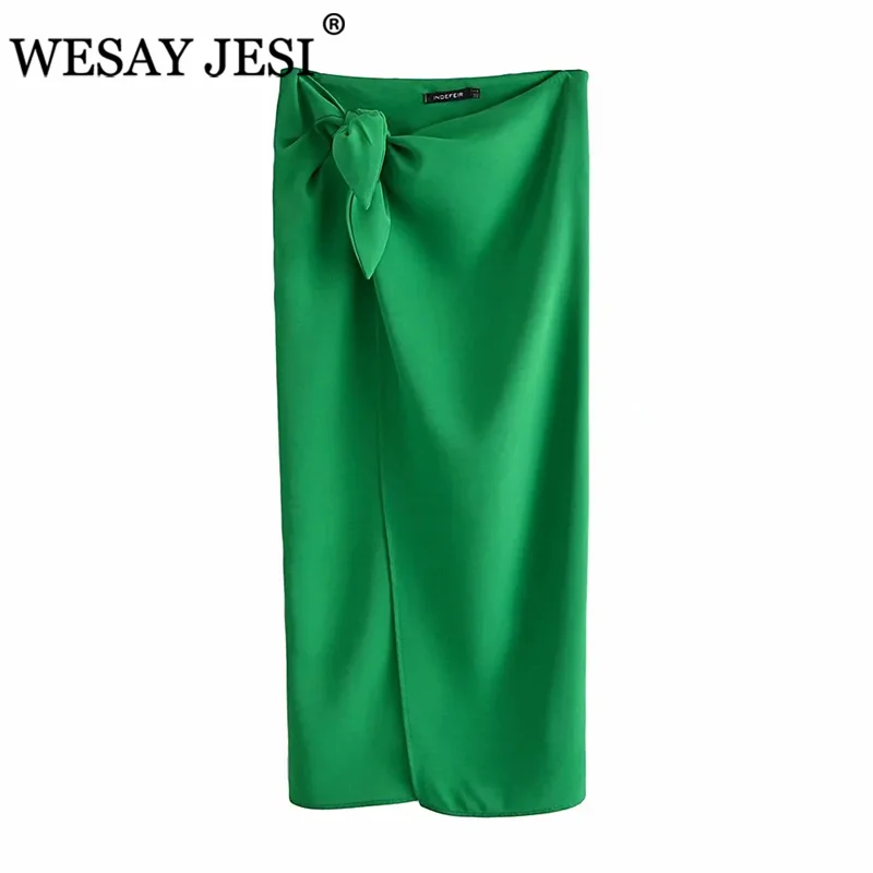 

WESAY JESI Women Fashion Retro Skirt TRAF ZA Skirts Women Linen Blend Draped Skirt Autumn Fashion Casual Asymmetric Bow Skirts