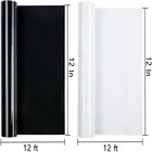 Термотрансферный винил HTV для футболок 12 дюймов на 12 футов30 см x 360 см 2 рулона (белый и черный)