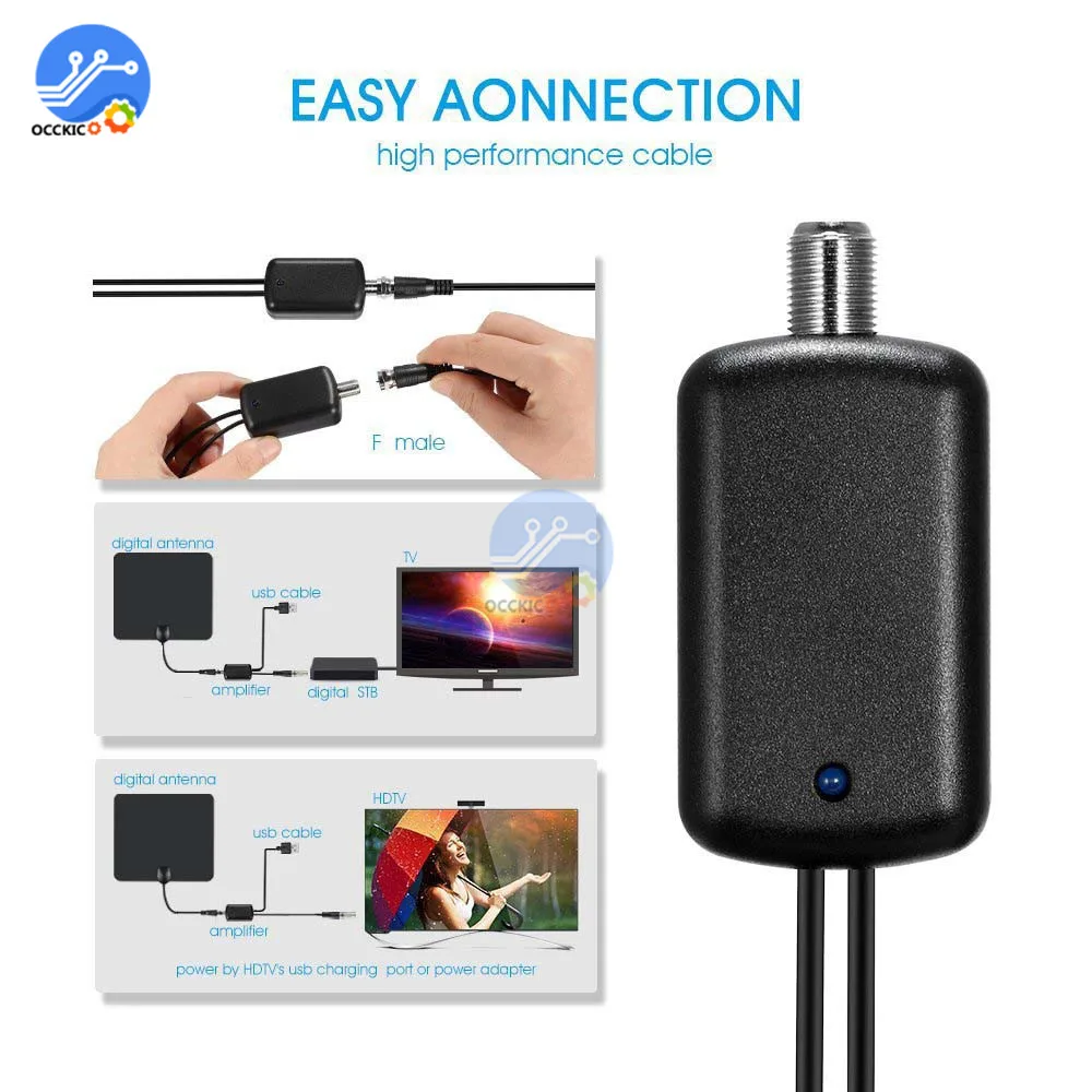 Усилитель ТВ-сигнала удобный цифровой усилитель HD ТВ-антенны 25 дБ 45-862 МГц простая