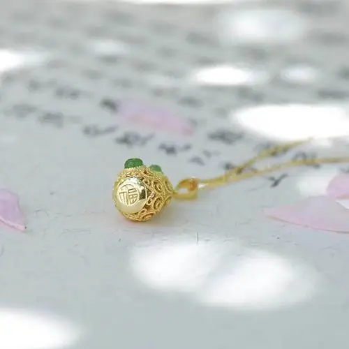 

Necklace Natural South Red Hetian Jade Turquoise Retro Hollow Gourd Female Pendant Mother's Day Gift jade necklace