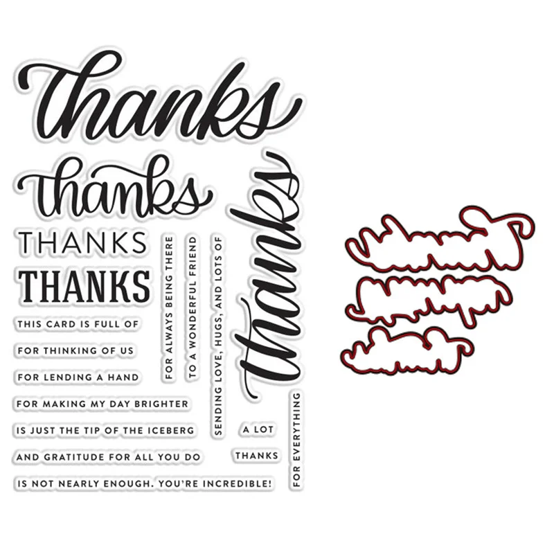 

English Letters Clear Stamp And Cutting Dies For DIY Scrapbooking Album Paper Cards Decorative Crafts Embossing