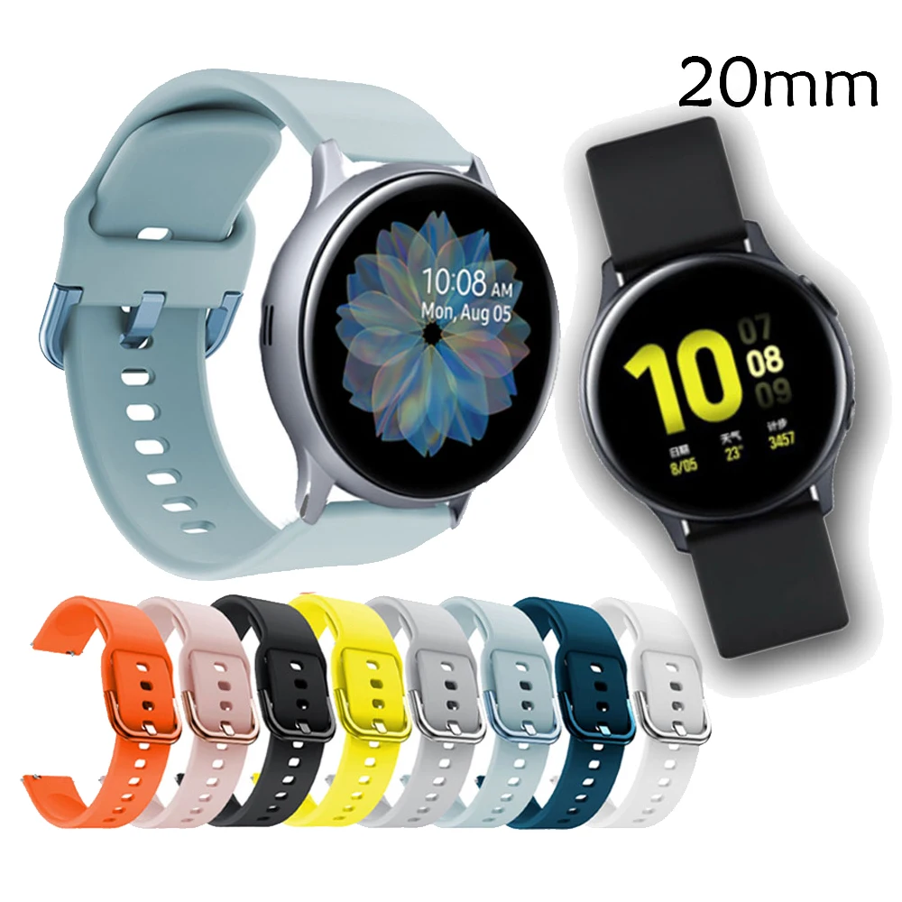 Ремешок силиконовый для Samsung Galaxy Watch Active 2 40/44 мм спортивный умный Браслет Gear S2 Classic