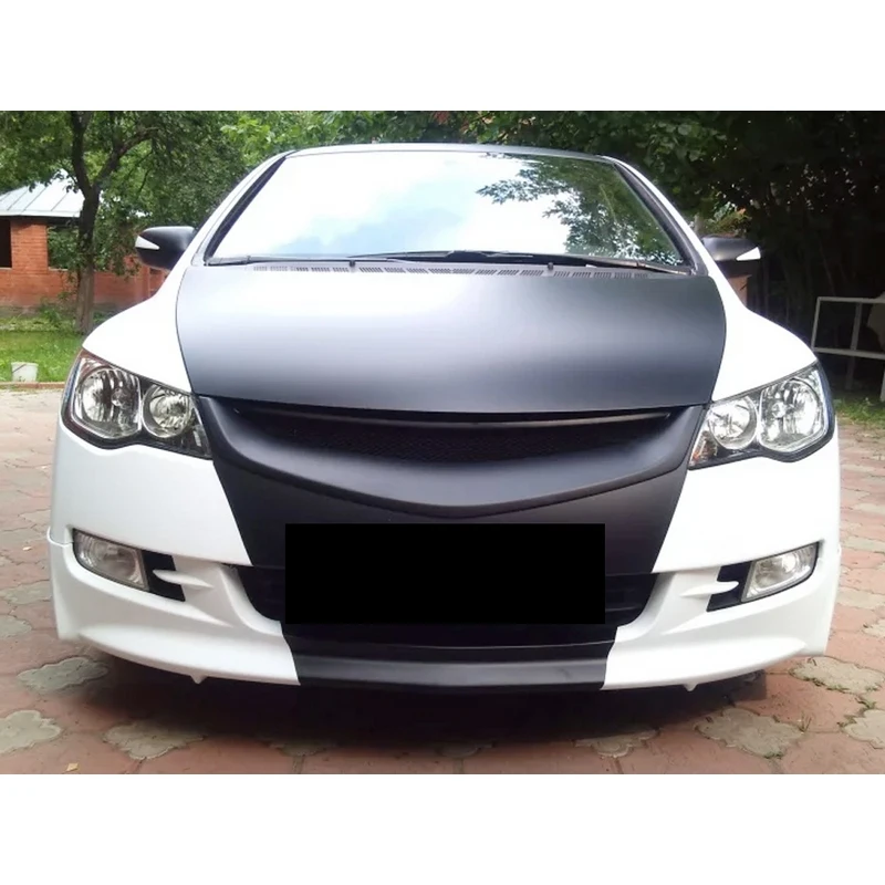 Решетка радиатора MUGEN Style c металл сеткой для Honda Civic 4D 2006-2008 ABS пластик тюнинг