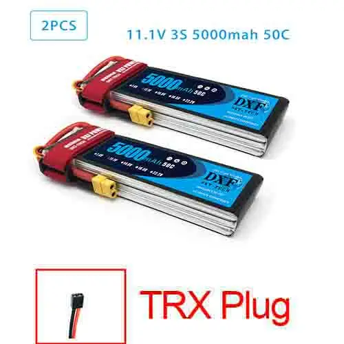 2 шт. DXF Lipo Батарея 2S 3S 7,4 V 11,1 V 6500 мА/ч, 5200 мА/ч, 60C 120C 50C 100C AKKU LiPo Батарея для Rc вертолет RC автомобиль Лодка - Цвет: 2PCS5200 TRX