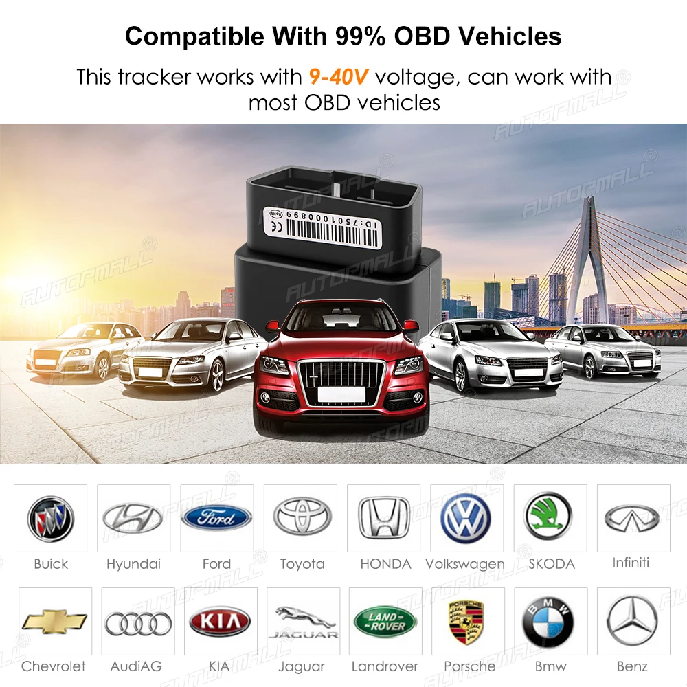 GPS Трекер OBD Автомобильный 9 40 В 80 мАч|GPS-трекеры| |