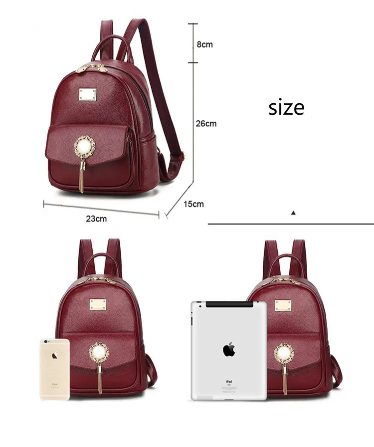 Женский Повседневный дорожный рюкзак с кисточками для девочек черный серый