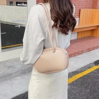 casual korean fashion designer shoulder bags for women 2021 new ladies female pu leather zipper oval pillow tote bags handbags