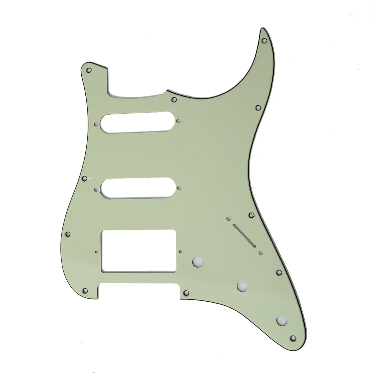 

Musiclily HSS 11 Hole Guitar Strat Pickguard for Fender USA/Mexican Made Standard Stratocaster Modern Style, 3Ply Mint Green