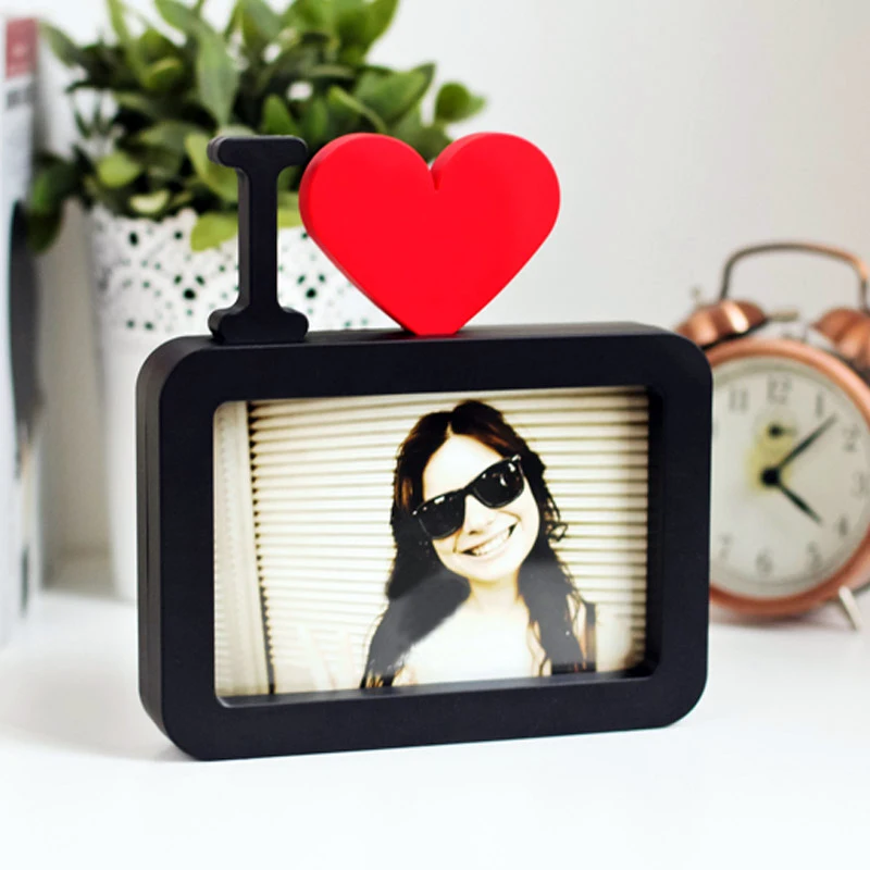 Я люблю тебя 6 дюймов фоторамка красный в форме сердца с одной фотографии для