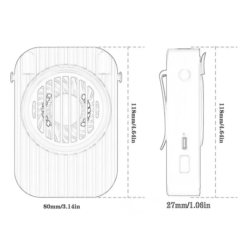 

Hanging Neck Fan USB Charging Grid Hanging Neck Small Fan Retro Mini Handheld Silent Sports Portable Fan With Battery