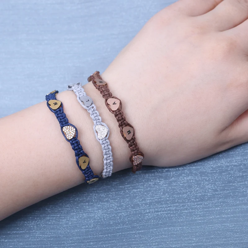 

Модный плетеный браслет FY99 с бусинами в форме сердца и надписью «Best Friends», браслеты ручной работы с подвесками в виде сердца для женщин, ювел...