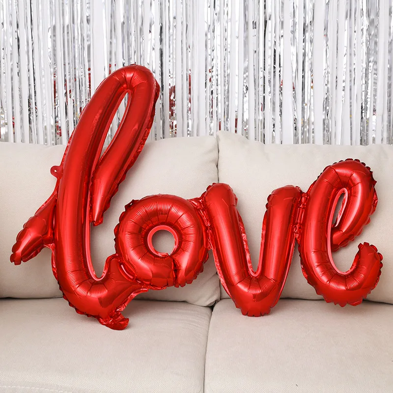 Высококачественные свадебные покрытые фольгой шары с надписью LOVE воздушные на