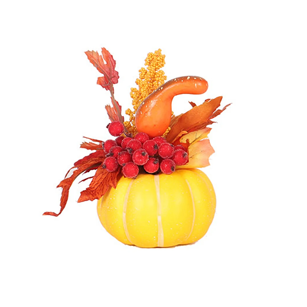 Artificial Pumpkins Maple Leaf Dried Flowers Pomegranate Table House Thanksgiving Halloween Autumn Fall Harvest Decoration | Дом и сад