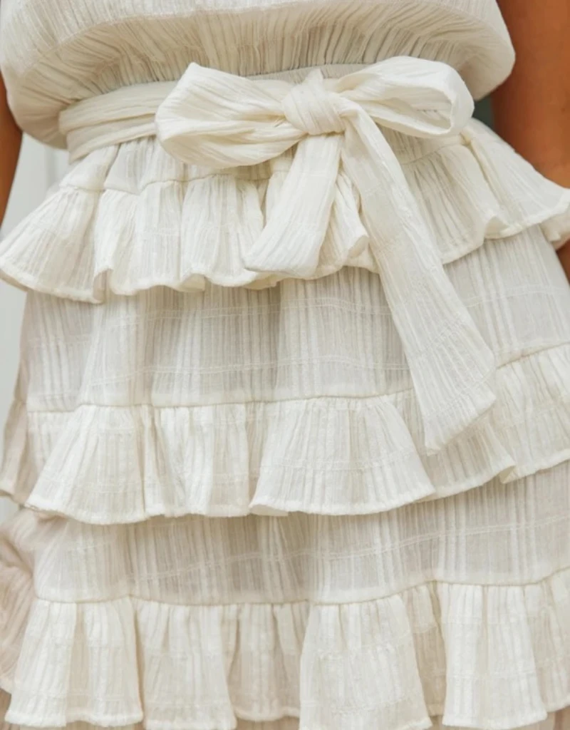 

Giyu2021 Europe And The United States Hot Sale New Slanted Shoulder Sling Dress Bowknot Lace Layered Skirt