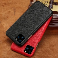 genuine litchi grain leather phone case for apple iphone 11 11pro 11 pro max x xs xsmax xr 6 6s 8 7 plus 5 se 5s luxury cover