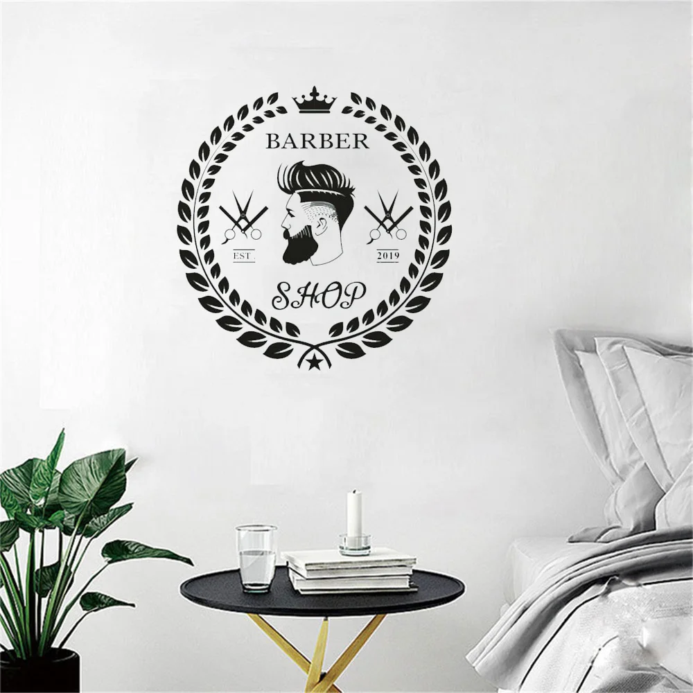

Barber Beard Face Haircut Style Wall Sticker Hair Cut Tools Decal For Hair Salon Barbershop Decoration Vinyl Wall Decal ov504