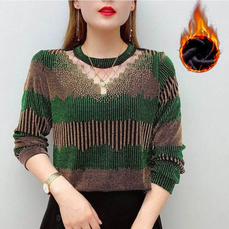 Женская блузка популярная осенне-зимняя большого размера южнокорейская