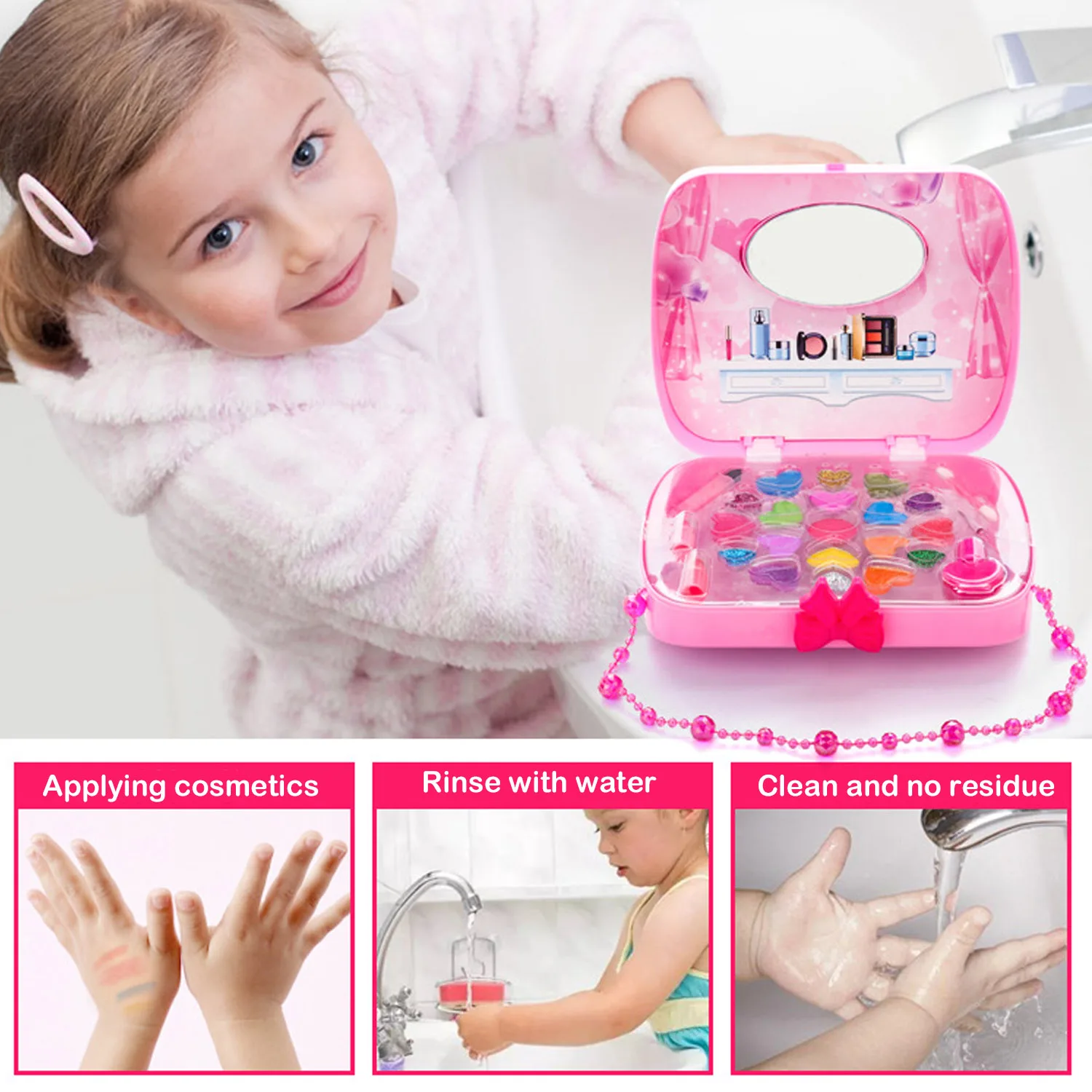 Косметика для макияжа детей и девочек комплект игрушек с сумочкой ролевых игр