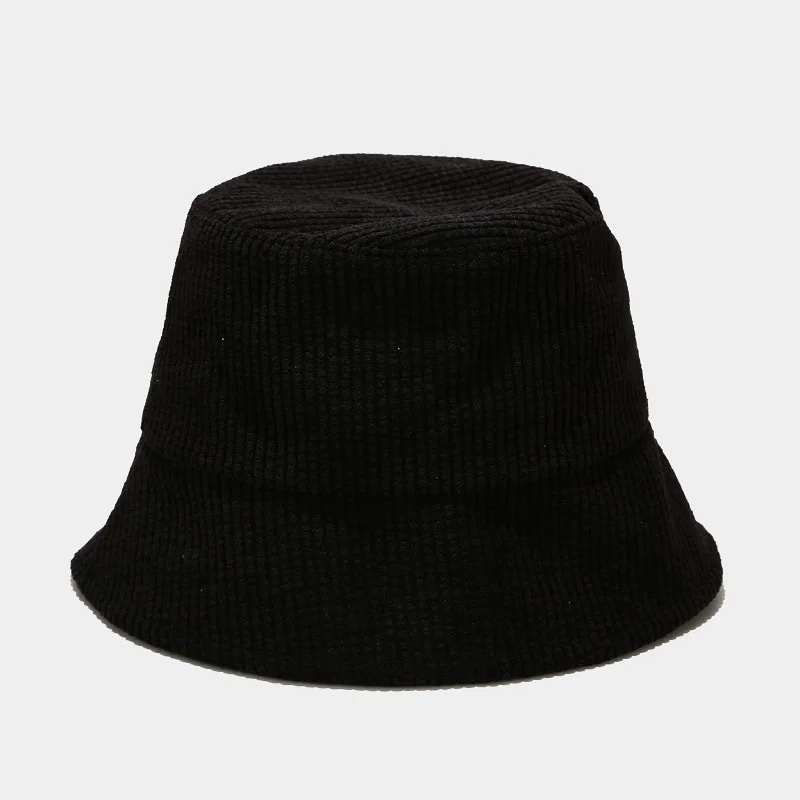 

New Corduroy Bucket Hat Women Panama Winter Autumn Warm Solid Streetwear Folding Travel Sun Cap Big Wide Visor Vintage Flat Hat