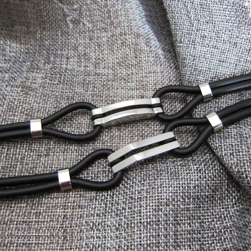 Браслет мужской из натуральной силикона и резины ажурное украшение нержавеющей