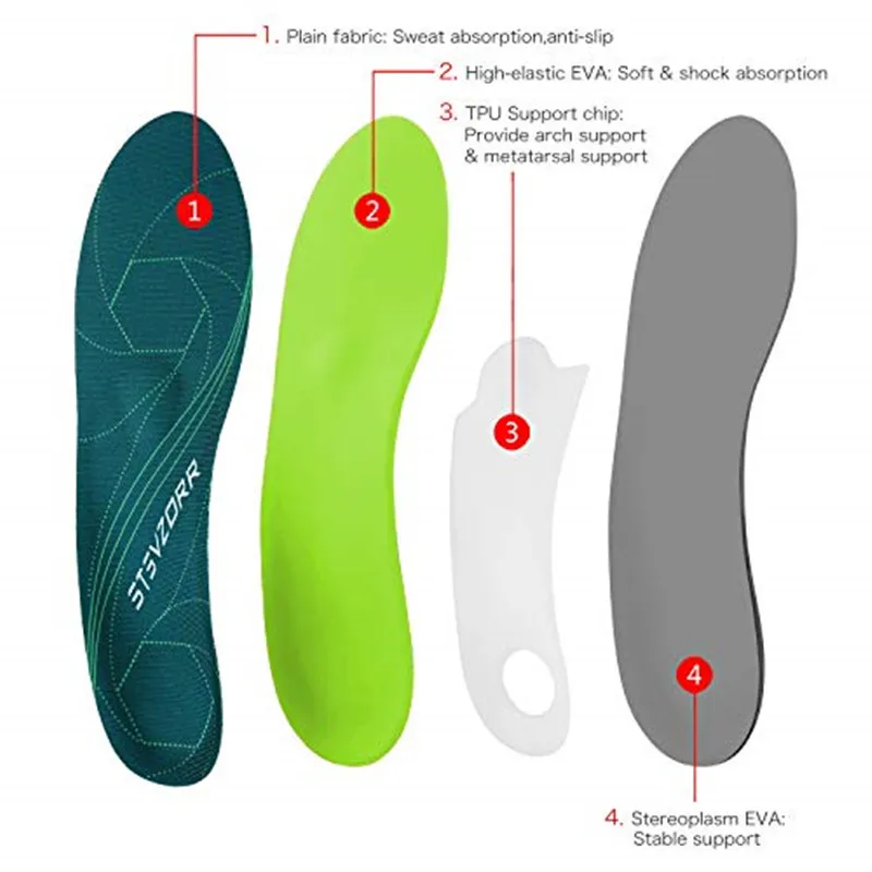 Ортопедические стельки с поддержкой свода стопы для мужчин и женщин бега занятий