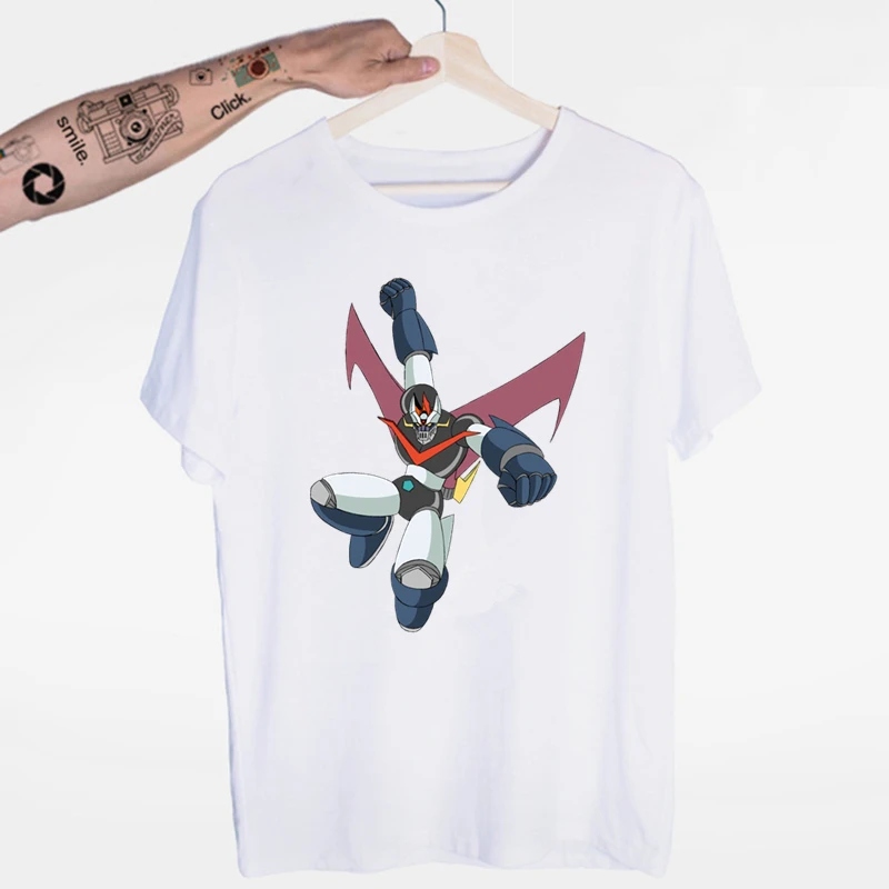 Ретро Mecha Mazinger Z Аниме Nagai Shin Shougeki футболка с круглым вырезом и короткими рукавами