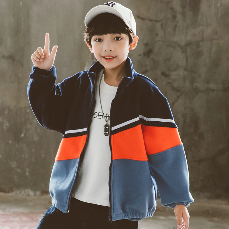 

Spring Fleece Full Sleeve Jacket for Boys Casual Polar Fleece Coat Kids Cardigan Sweatshirt Tops Big Boys Clothes 10 12 14 Years