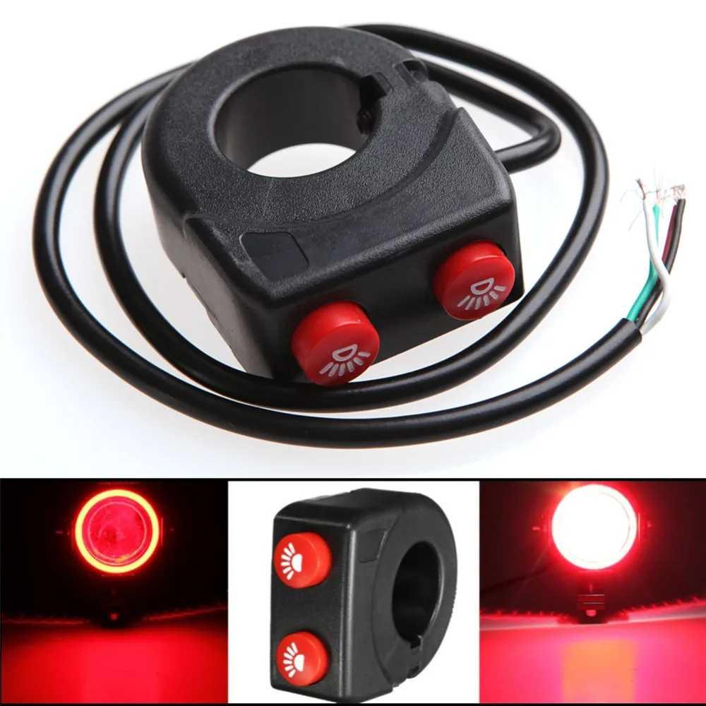 

7/8'' 22mm Motorcycle Bike Handlebar On Off Button Head Spot Fog Light Switch