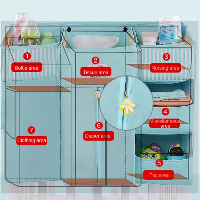 Подвесная сумка для детской кроватки органайзер Детский Комплект постельного