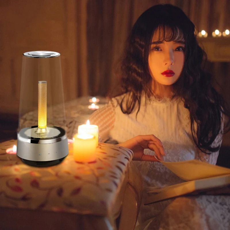 

Bluetooth Speaker RX01 Rechargeable Candle Light Flame LED Breathing Light Creative Atmosphere Light Speaker