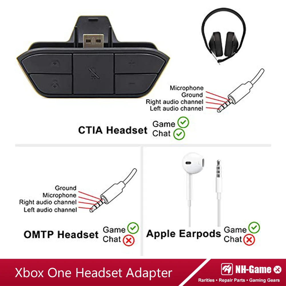 Адаптер-конвертер для наушников контроллера Xbox One адаптер стереогарнитуры