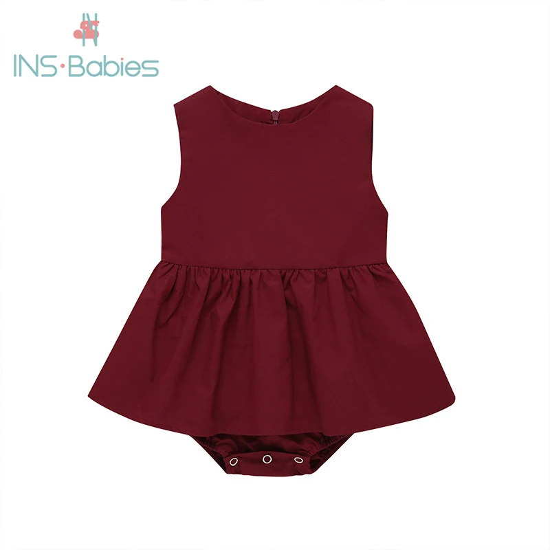 Летняя одежда для новорожденных девочек красный комплект детской одежды 3 18