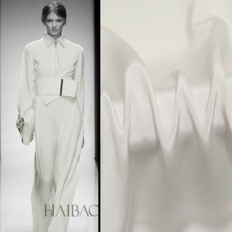 Высококачественная белая шелковая крепдешина однотонная рубашка 30 мм платье из